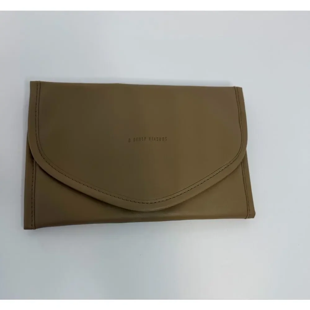 8 Other Reasons Faux Leather Travel Jewelry Organizer Case Tan NWT FabFitFun